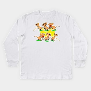 Baby mice wearing glasses and no vision Kids Long Sleeve T-Shirt